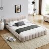 Queen Size Upholstered Bed Frame with Thick Fabric