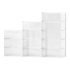 Shoe Storage Boxes, 12 Pack Stackable Shoe Boxes Storage Organizers, Fit up to US Size 11