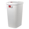 Kitchen Trash Can, 13.3 Gallon Plastic Touch Top Garbage Bin with Push Button Lid, White