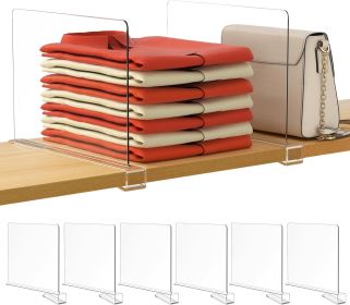 Pack Closet Organizers and Storage, Clear Shelf Dividers, Vertical Purse Organizer for Closet Perfect for Sweater, Shirts
