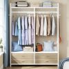Freestanding Walk-In Closet Organizer with Garment Rack Drawers And Shelves for Bedroom Home Organization