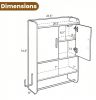 Wall Mounted Bathroom Cabinet with Towel Bars Storage Shelf for Bathrooms