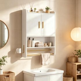 Wall Mounted Bathroom Cabinet with Towel Bars Medicine Cabinet Storage Shelf for Bathrooms
