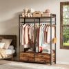 Freestanding  Closet Organizer with Garment Rack Drawers And Shelves for Bedroom Home Organization