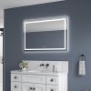 48 x 32 Inch LED Bathroom Mirror with Front and Backlight, Wall Mounted Vanity Mirror with Aluminum Frame, Anti-Fog, Memory, 3 Colors