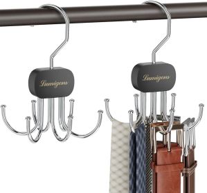 Belt Organizer for Closet,2PCS Tie Rack, Belt Tie Hanger for Closet,Tie Organizer for Men,Hanging Closet Organizer Hook for Belt, Bra, Tank Top, Tie