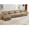 L Shaped Sectional Cloud Sofa , Convertible Deep 4 Seater Modular Couch for Living Room,Modern Velvet Comfy Upholstered Corner Couch Waist Pillows
