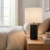 Aura Black Table Lamp with On/Off Switch Black Block Base