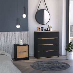 2-Piece Bedroom Set, Nightstand and Dresser, Wenge, Pine and Light Oak