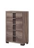 1pc Contemporary Chest Five Drawers Metal knobs Brown Gray Finish Bedroom Wooden Furniture