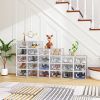 White Small 24-Piece Shoe Storage Box Set â€“ 33x23x14cm, Plastic Mesh & Stackable Design