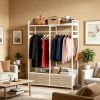 Freestanding Walk-In Closet Organizer with Garment Rack Drawers And Shelves for Bedroom Home Organization