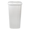 Kitchen Trash Can, 13.3 Gallon Plastic Touch Top Garbage Bin with Push Button Lid, White