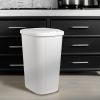 Kitchen Trash Can, 13.3 Gallon Plastic Touch Top Garbage Bin with Push Button Lid, White