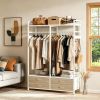 Freestanding Walk-In Closet Organizer with Garment Rack Drawers And Shelves for Bedroom Home Organization