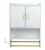 Wall Mounted Bathroom Cabinet with Towel Bars Medicine Cabinet Storage Shelf for Bathrooms