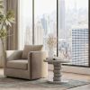 22.6" x 15.7" x 15" Modern Stacked Cobblestone End Table-High Gloss Gray