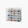 White Small 24-Piece Shoe Storage Box Set â€“ 33x23x14cm, Plastic Mesh & Stackable Design