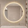 Round LED bathroom mirror with light, wall-mounted vanity mirror, anti-fog, adjustable color temperature and dimming function