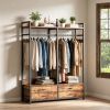 Freestanding  Closet Organizer with Garment Rack Drawers And Shelves for Bedroom Home Organization