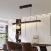 39-inch Walnut Wood Modern LED Pendant Light, Adjustable Hanging Light for Dining Room, Kitchen, Living Room â€“ Sleek Walnut Color Finish