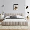 Queen Size Upholstered Bed Frame with Thick Fabric