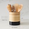 Handcrafted Bamboo Kitchen Utensil Organizer for Countertop, Modern Large Utensil Holder