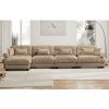 L Shaped Sectional Cloud Sofa , Convertible Deep 4 Seater Modular Couch for Living Room,Modern Velvet Comfy Upholstered Corner Couch Waist Pillows