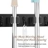 Mop and Broom Holder Wall Mount - Black Broom Mop Hanger - Wall Mounted Garden Tool Rack Organizer for Closet Garage Laundry Room Kitchen Decor With 5