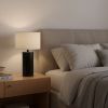 Aura Black Table Lamp with On/Off Switch Black Block Base