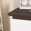 5 Drawer Dresser for Bedroom, Modern Closet Dressers Chest of Drawers, White & Walnut color Storage Dresser Chest Cabinet Organizer Unit