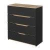2-Piece Bedroom Set, Nightstand and Dresser, Wenge, Pine and Light Oak