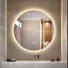Round LED bathroom mirror with light, wall-mounted vanity mirror, anti-fog, adjustable color temperature and dimming function
