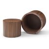 Round Coffee Table Set of 2, Nesting Coffee Tables for MDF with veneer .for living room,office,bedroom,Natural, 4Colors