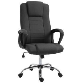 High Back Office Chair, Height Adjustable Computer Desk Chair with Swivel Wheels and Tilt Function, Charcoal Grey (Option: DARK GREY)