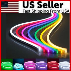 1M 2M 12V Flexible Sign Neon Lights Silicone Tube LED Strip Waterproof USA (Option: Purple-3M)