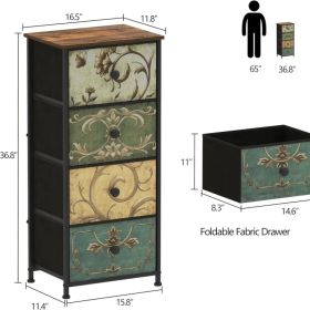 Dresser, Bedside table with a movable fabric box, sturdy steel-framed wooden top organizer furniture (Option: 4BC)