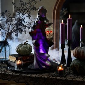Dark Grey Pre-Lit Phantom Halloween Decoration, 20-Inch LED Ghost Figure, Indoor Halloween Decor (Option: DARK GREY)