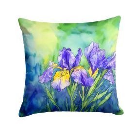 Tennessee Iris in Watercolor Throw Pillow Machine Washable, Indoor Outdoor Decorative Pillow for Couch, Bed or Patio, 14Hx14W (Option: Default)