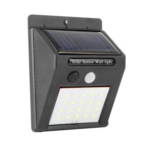 Solar Light 20 LEDs Outdoor PIR Motion Sensor Lights (Option: BLACK)