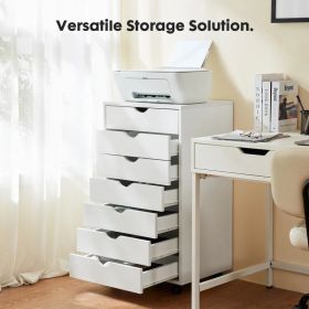 Storage Cabinet Dressers with Wheels Mobile Organizer Drawers for Office, Bedroom, Home (Option: White/7 Drawers)