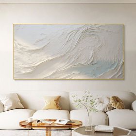 Hand Painted Oil Painting Original White Beach Oil Painting on Canvas Abstract Custom Painting Large Minimalist Art Modern Living room Wall Decor Text (style: 01, size: 70x140cm)