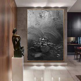 Hand Painted Oil Painting Black Acrylic Paintings Large Black 3D Textured Painting Abstract Black Painting Minimalist Abstract Wall Art for Living Roo (style: 01, size: 50X70cm)