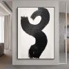 Hand Painted Oil Painting Black and White Textured Painting Palette Knife 3D Abstract Painting Hand-painted Acrylic Paintings Minimalist Wall Art for