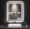 Triple Color Temperature/LED/RGB Smart Touch Control Bathroom Mirror with Tempered Glass, Adjustable Light, Fog & Shatterproof, Memory Function