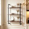 Modern 3-Tier Floating Shelf for Kitchen Living Room Home Office Bathroom - Wall Mounted Storage Organizer Rack