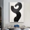 Hand Painted Oil Painting Black and White Textured Painting Palette Knife 3D Abstract Painting Hand-painted Acrylic Paintings Minimalist Wall Art for